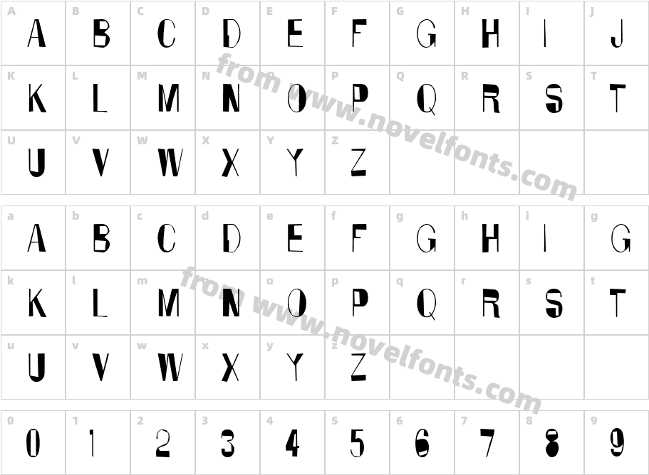 Anarko CondensedCharacter Map