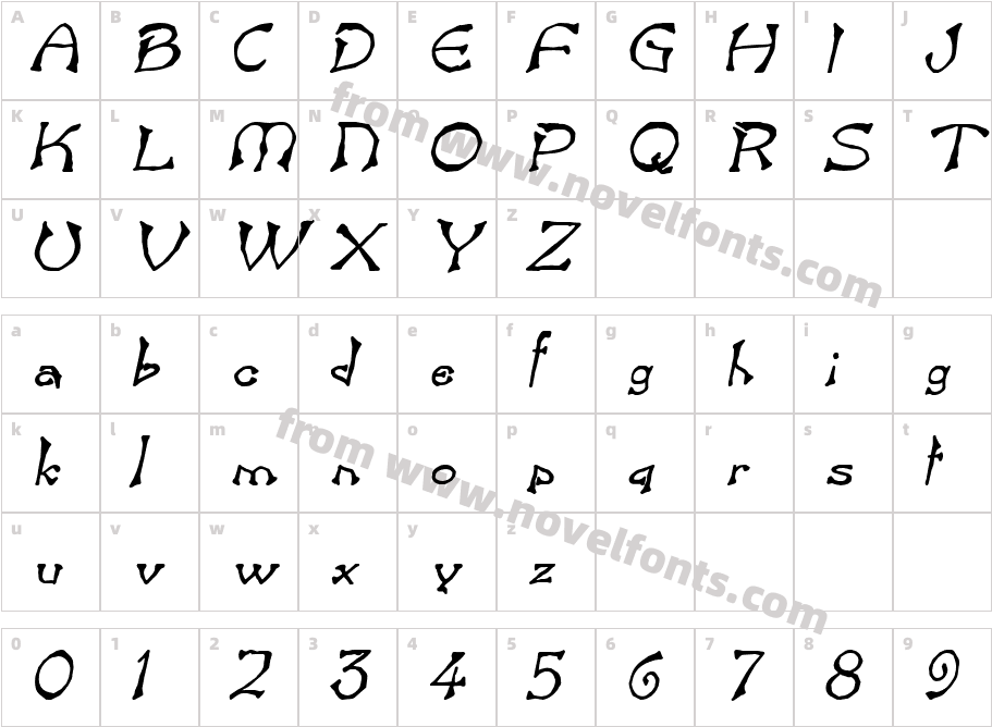 Bart BoldItalicCharacter Map