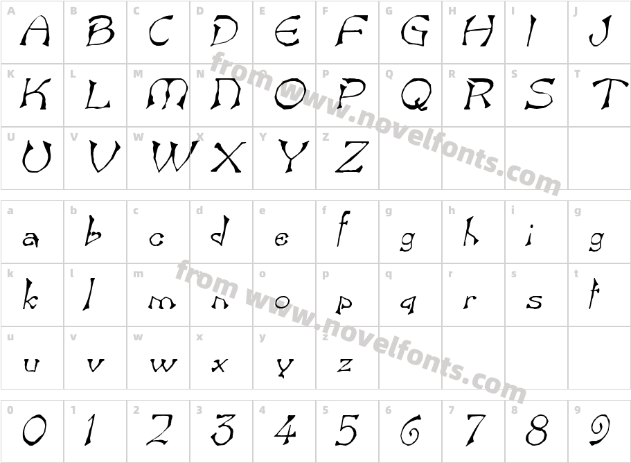 Bart ItalicCharacter Map