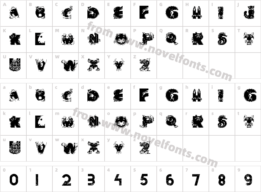 Animal Alphabet IICharacter Map