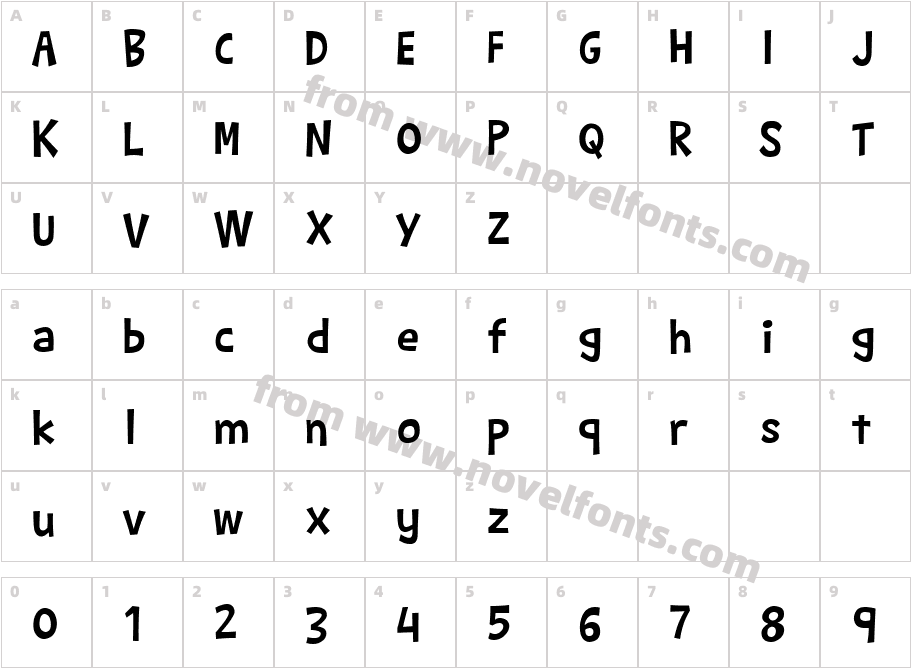 Barthowheel RegularCharacter Map