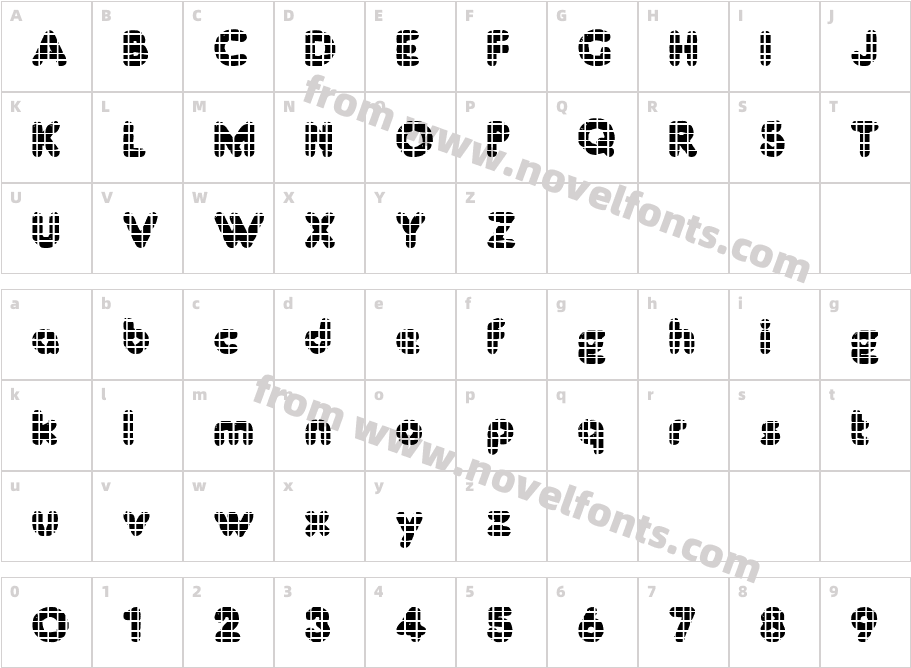 Annies GridsCharacter Map