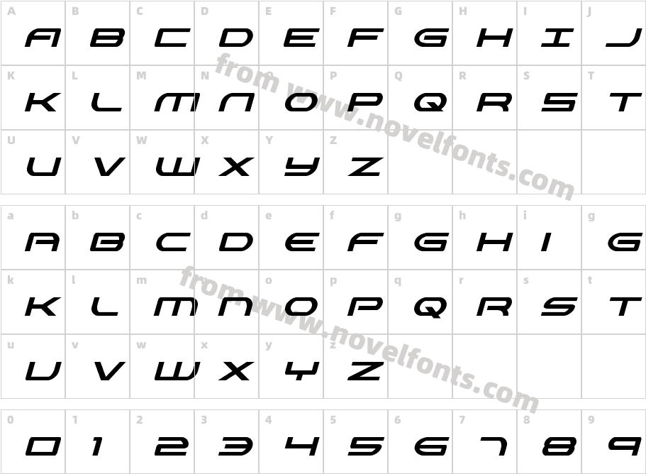 Antietam Condensed ItalicCharacter Map