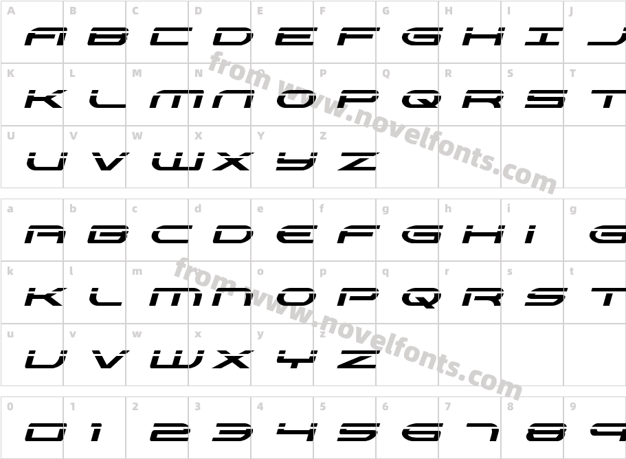 Antietam Laser ItalicCharacter Map