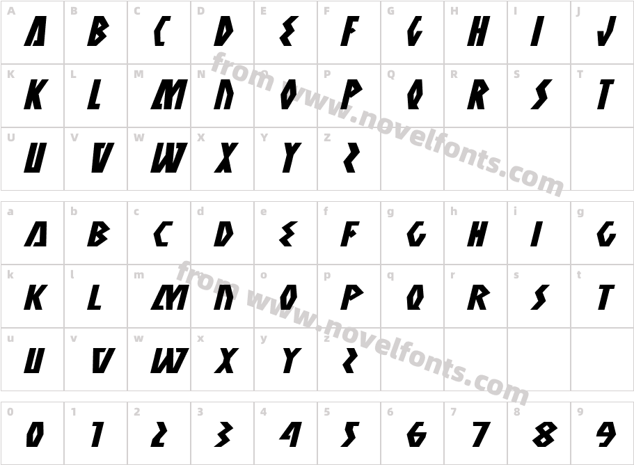 Antikythera Expanded ItalicCharacter Map