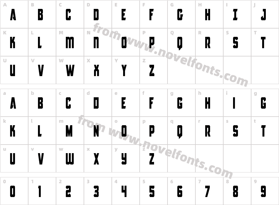 Antilles CondensedCharacter Map