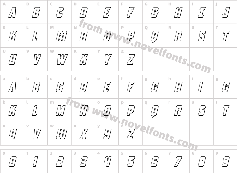 Antilles Outline ItalicCharacter Map