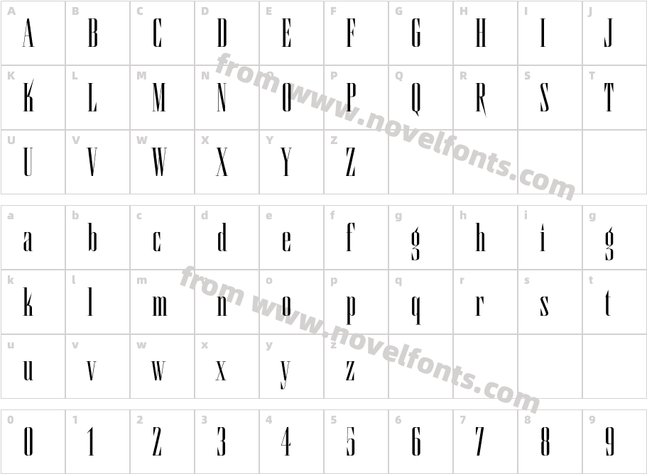 Antina Extra BoldCharacter Map