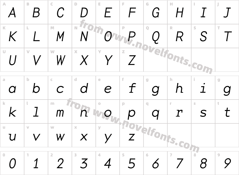 BaseMono WideThinCharacter Map