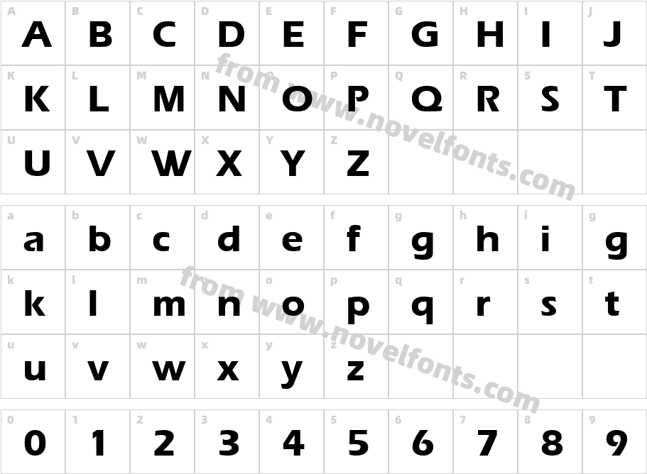 Aquiline Extra BoldSWFTECharacter Map