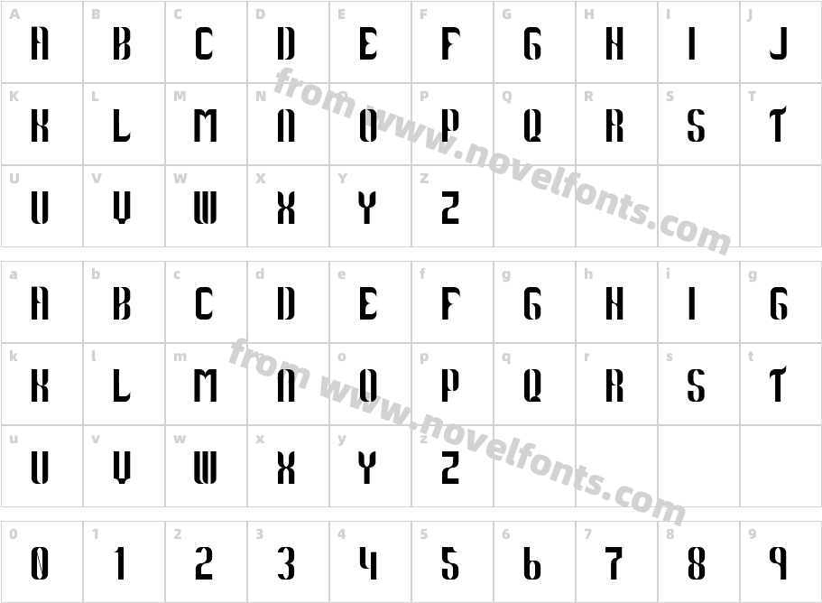 Arabic curves RegularCharacter Map