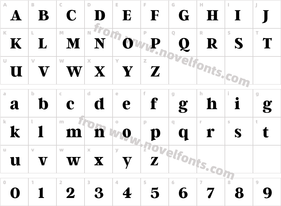 Argent CF Extra BoldCharacter Map