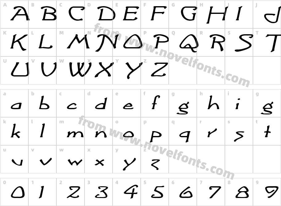 Argonaut Extended ItalicCharacter Map