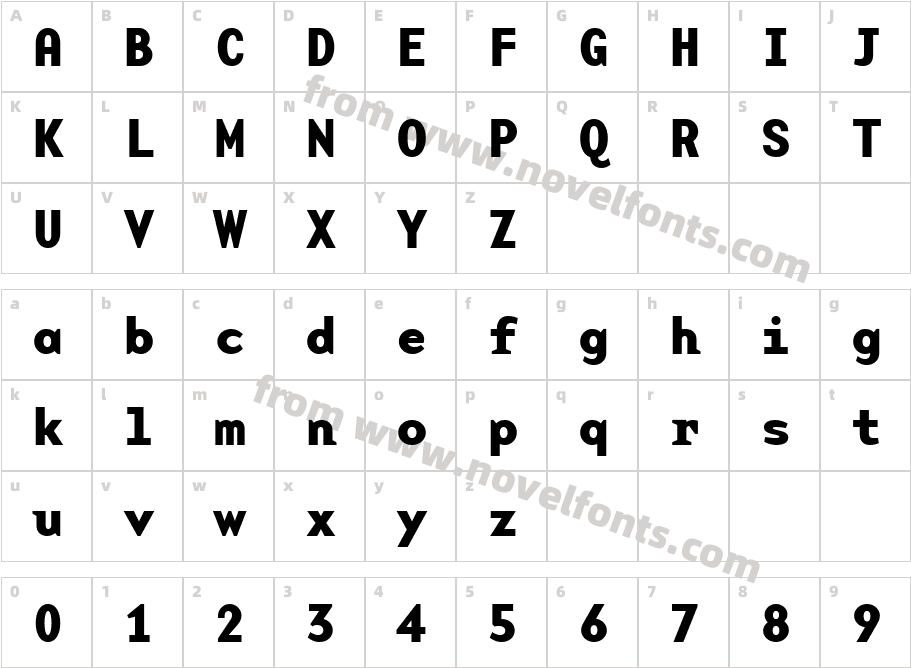 BaseMonoWideBold BoldCharacter Map