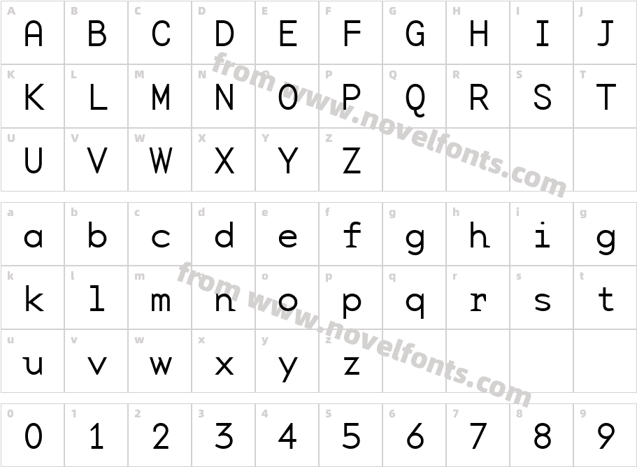 BaseMonoWideThin RegularCharacter Map