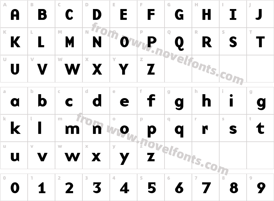 BaseNine BoldCharacter Map