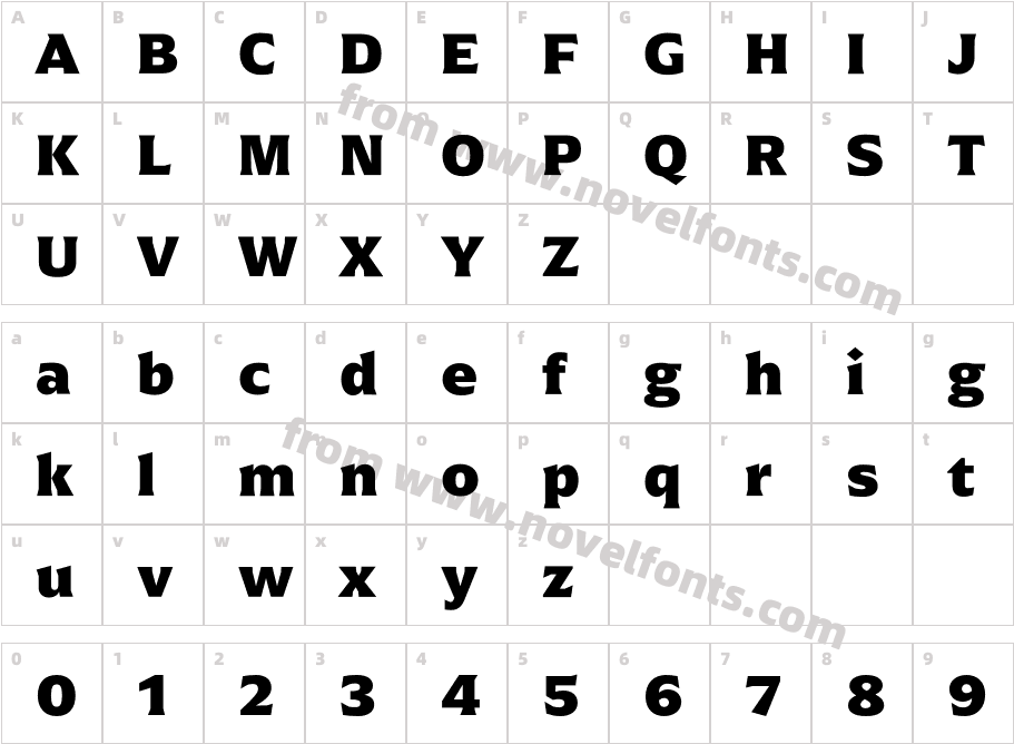 Arpona Extra BoldCharacter Map