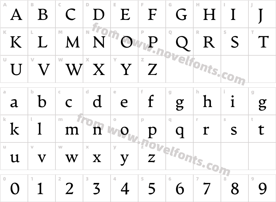 Artifex CF BookCharacter Map