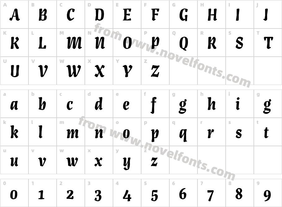 Artigo Display BoldCharacter Map