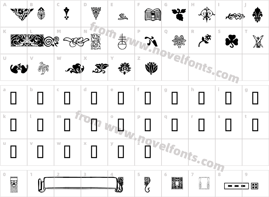 Arts and Crafts Ornaments TwoCharacter Map