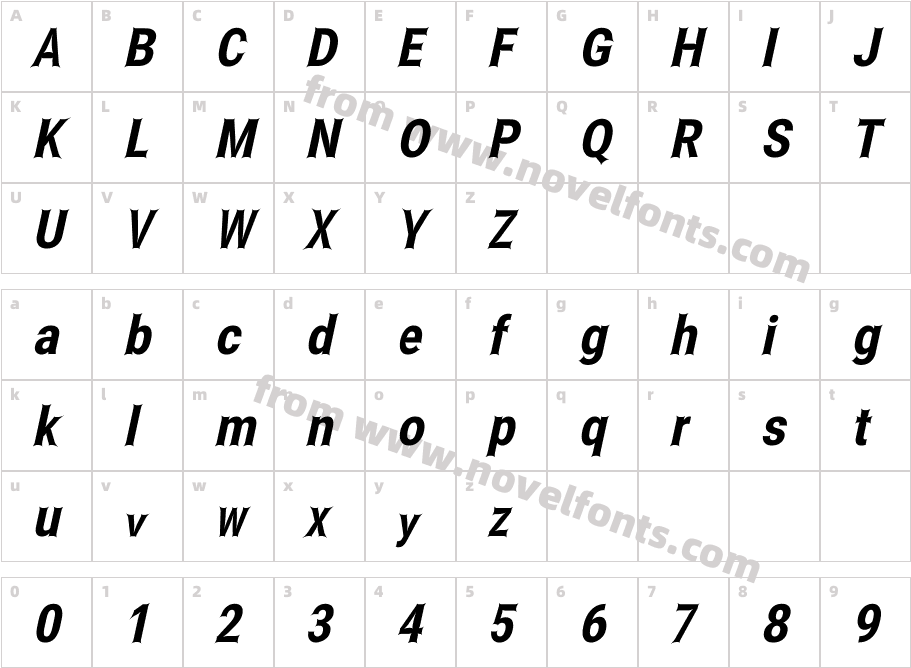 Asimov Edge Extreme ItalicCharacter Map