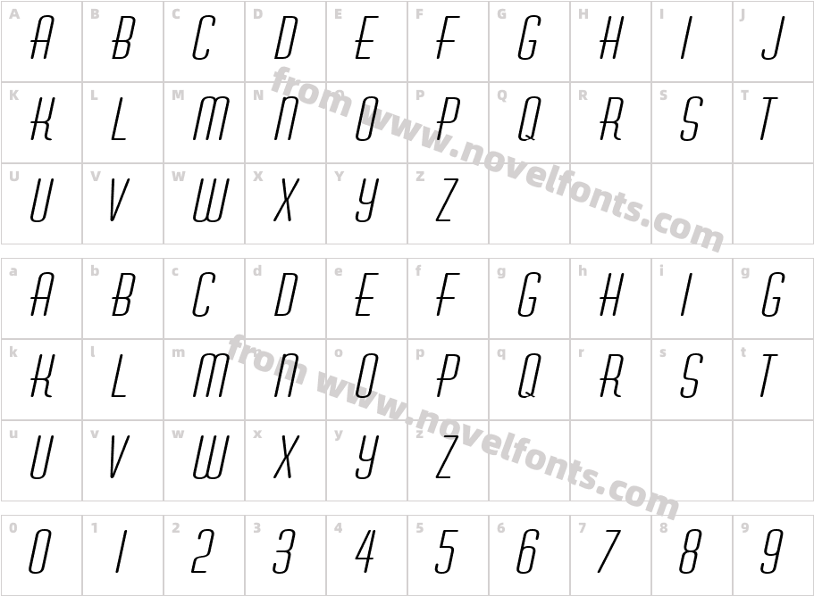 Astaire Extended ItalicCharacter Map