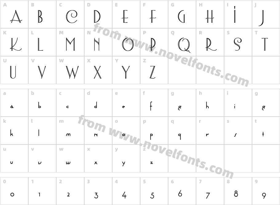 Astoria TitlingCharacter Map