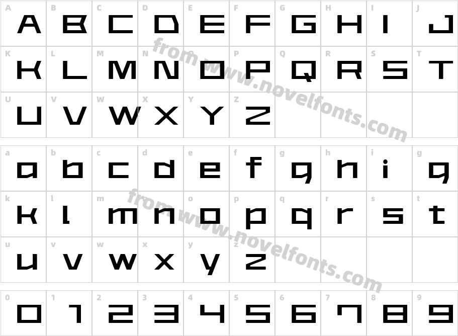 Astra Afsb07 MediumTCharacter Map