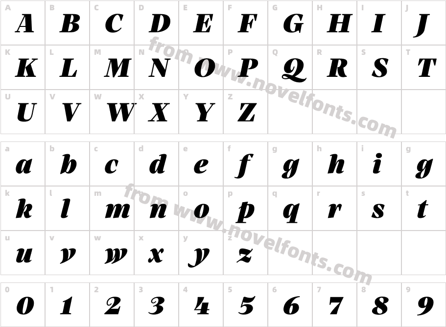 Atlante var Text ItalicCharacter Map