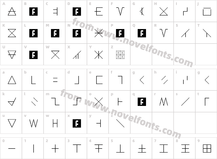 Austin's Font 1 RegularCharacter Map