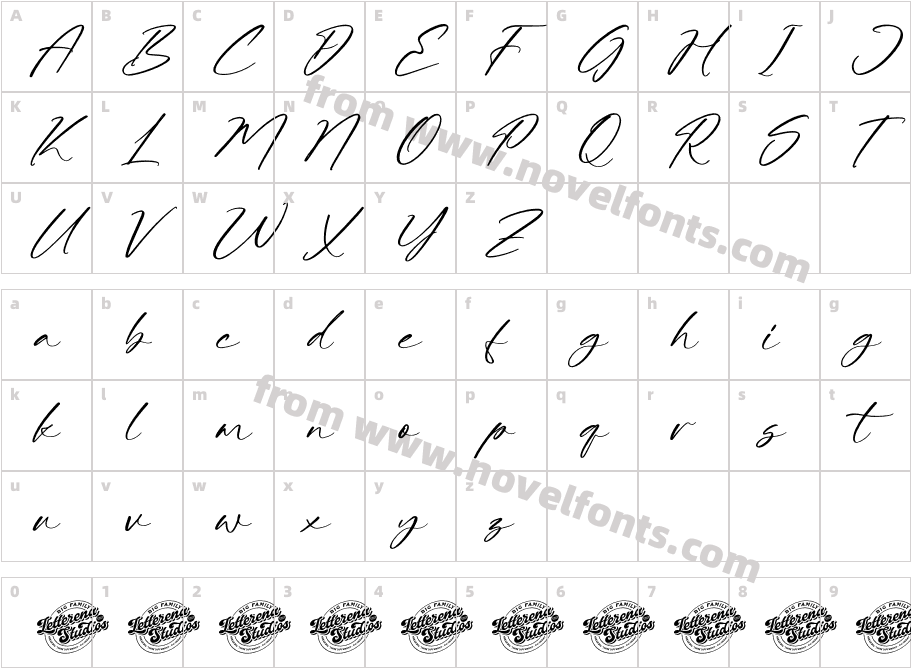 Autumn Silent DEMO VERSION ItalicCharacter Map