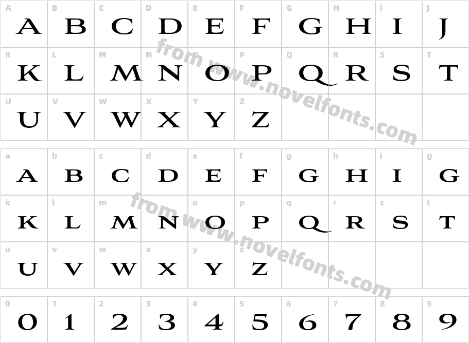 Aviano BoldCharacter Map