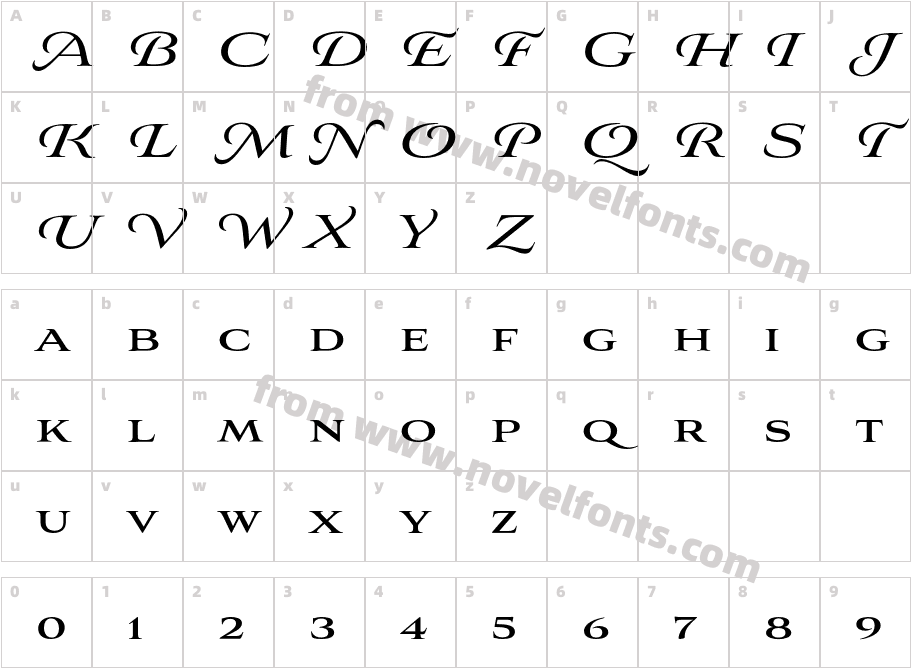 Aviano Royale BoldCharacter Map