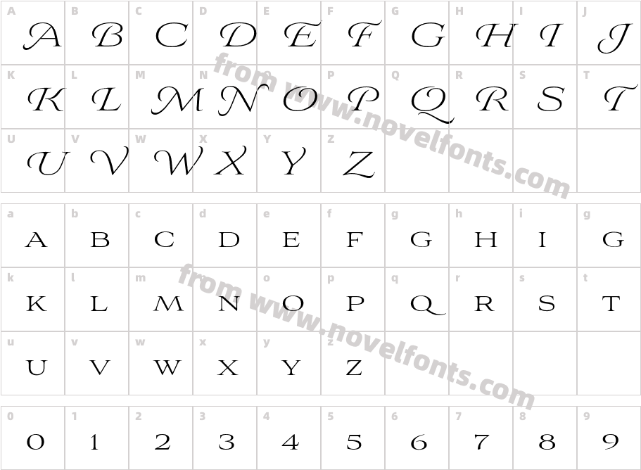 Aviano Royale ThinCharacter Map