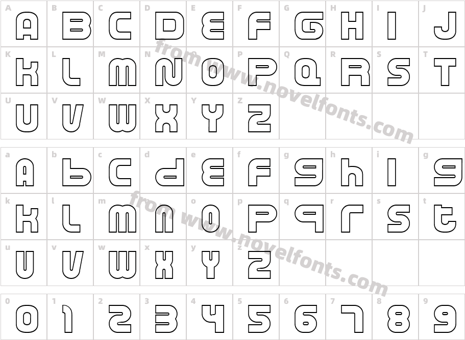 BASSEL OutlineCharacter Map