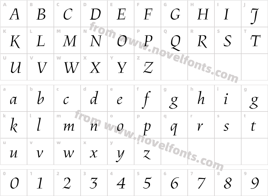 BC Figural Grand ItalicCharacter Map