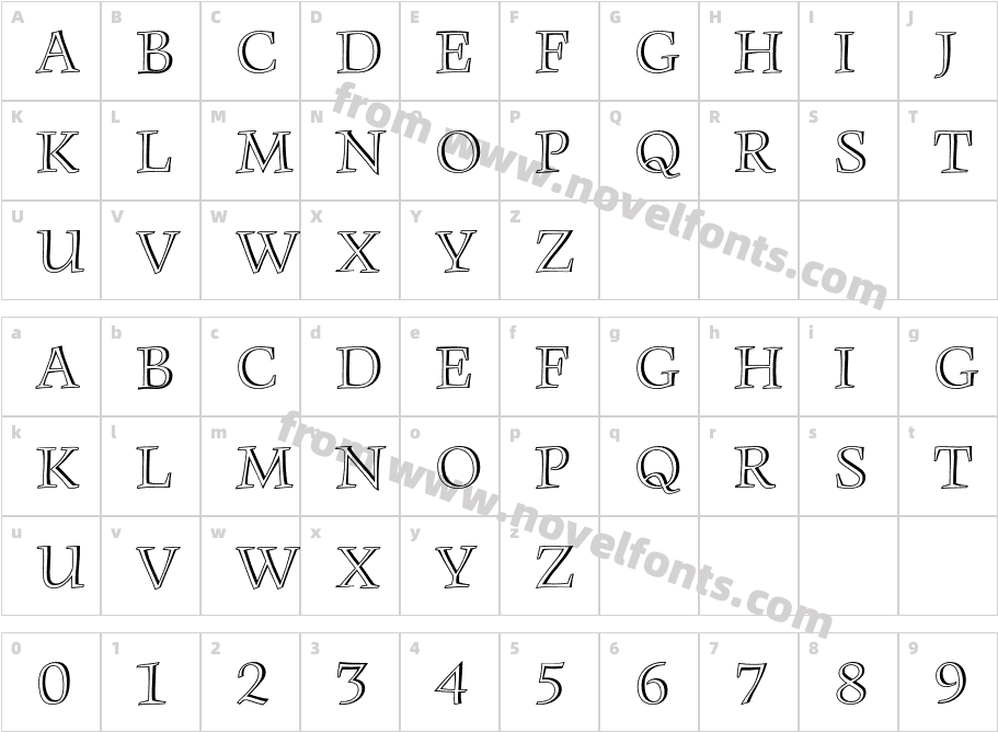 BC Monument RegularCharacter Map