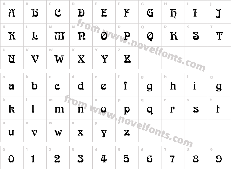 BD BocklooCharacter Map