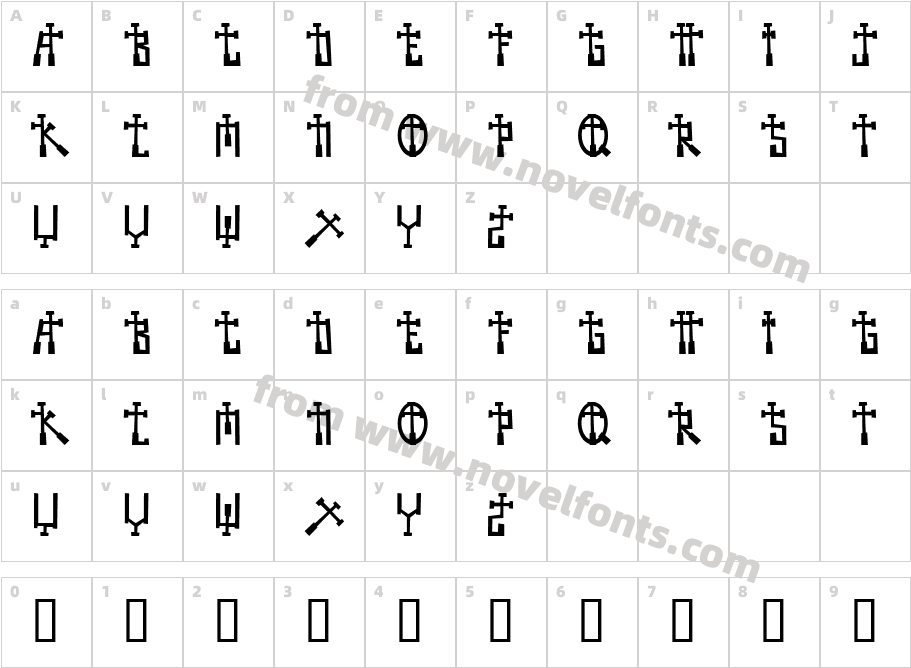 BE CROSSCharacter Map