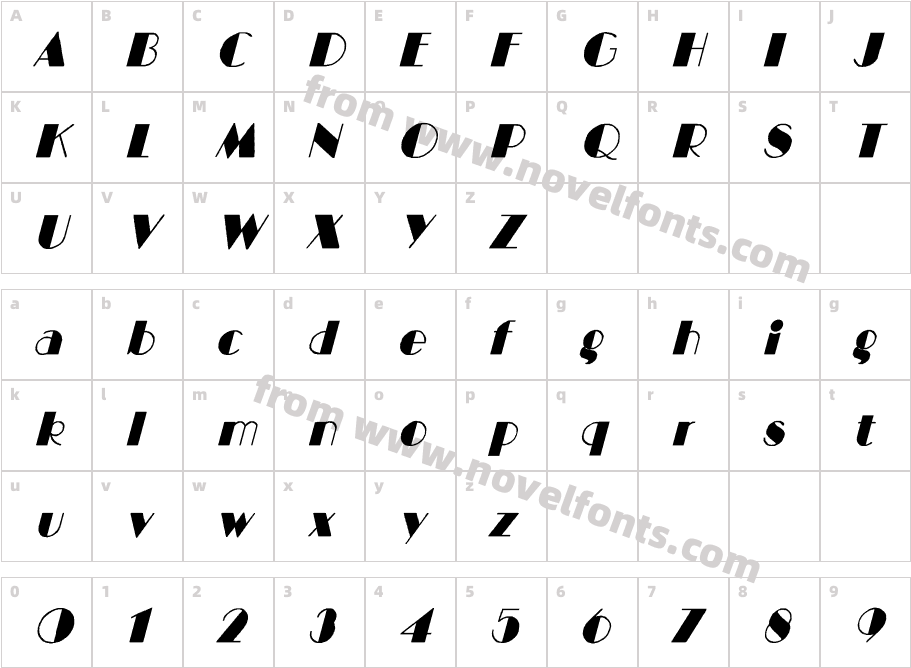 BIGCITY Normal ItalicCharacter Map