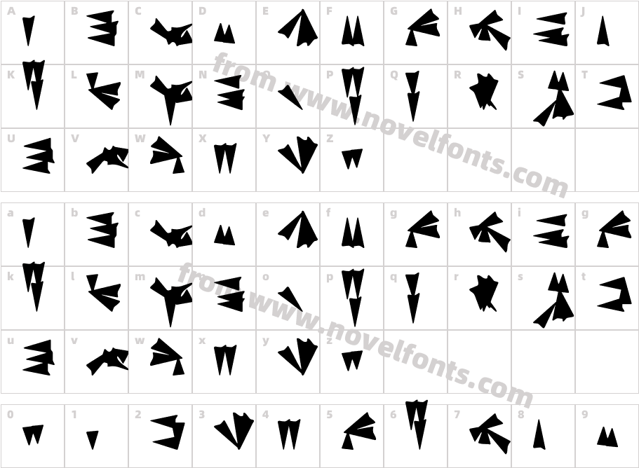 Ba'kuCharacter Map