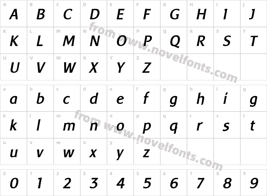 Baar Sophia BoldItalicCharacter Map