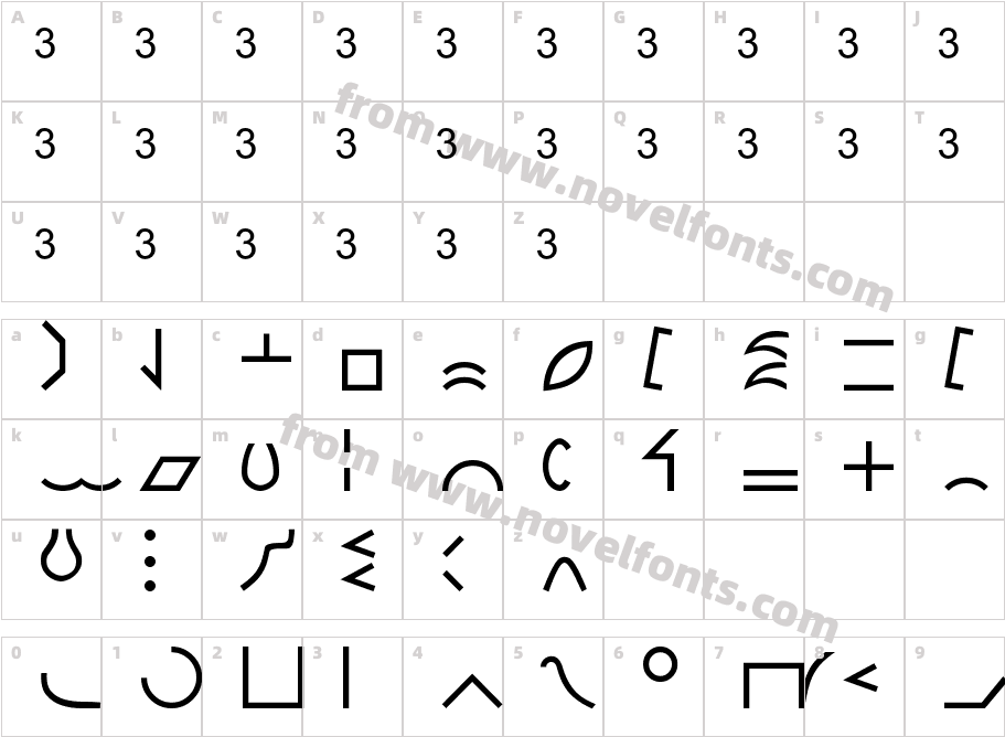 Babel1Character Map