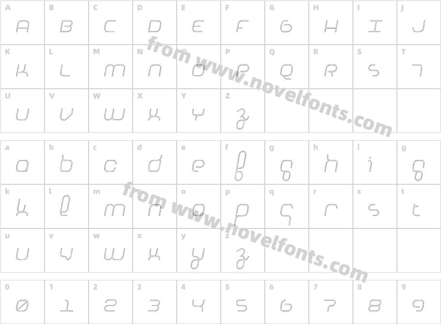 Basis-ObliqueOutlineCharacter Map