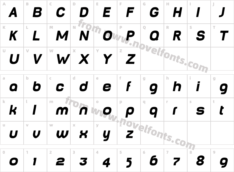 Baby Mine Fat ObliqueCharacter Map