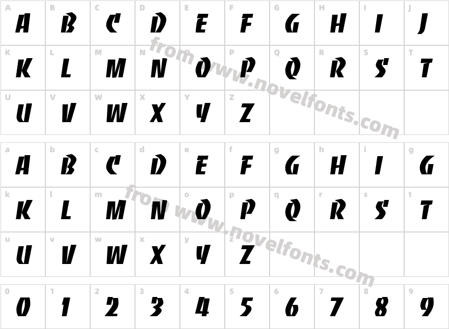 Baccarat RegularCharacter Map