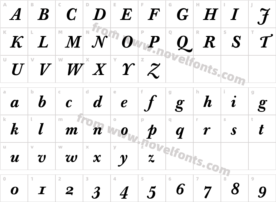 BaskervBookExpBQ-MediumItalicOsFCharacter Map