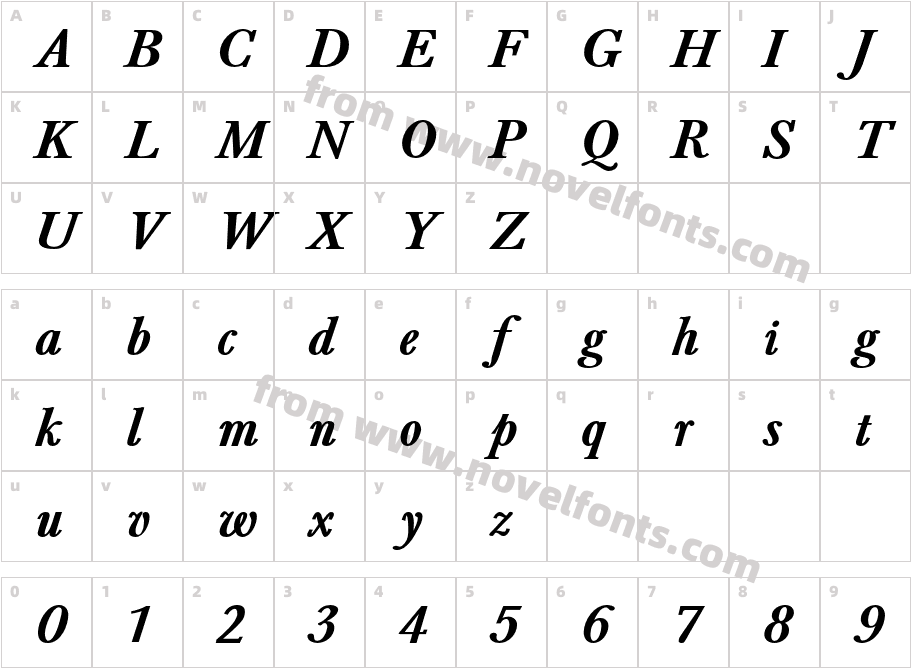 BaskervaldADFStd-BoldItalicCharacter Map