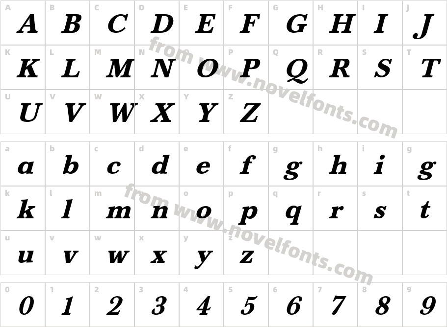 BaskervaldADFStd-HeavyItalicCharacter Map