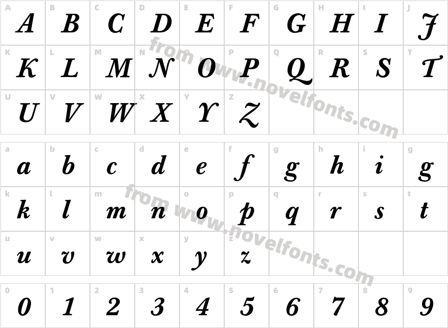 Baskerville Book BQCharacter Map